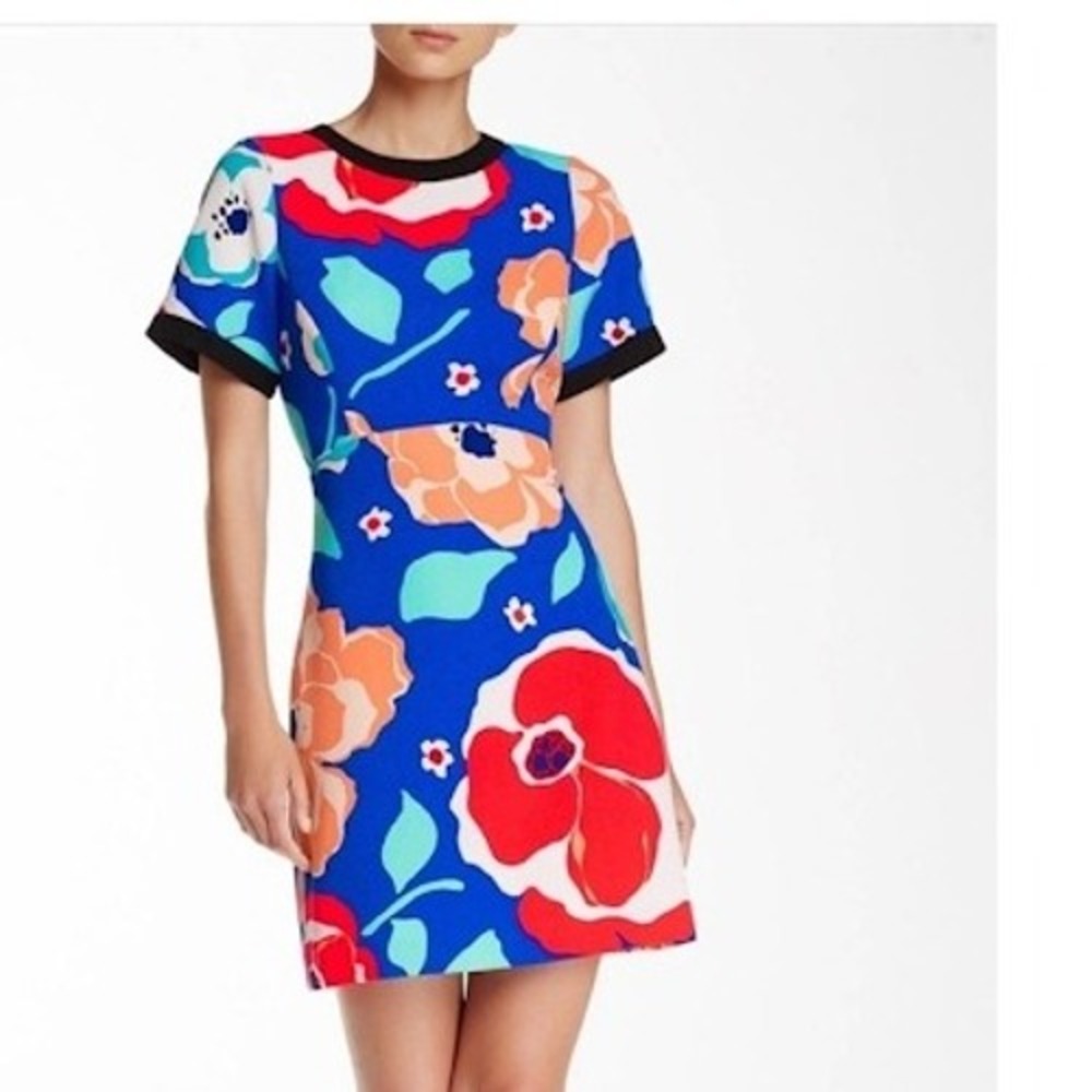 Kate Spade New York Floral Poppy Print Dive Right In Short Sleeve Dress Sz 0
